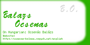 balazs ocsenas business card