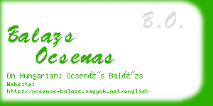 balazs ocsenas business card